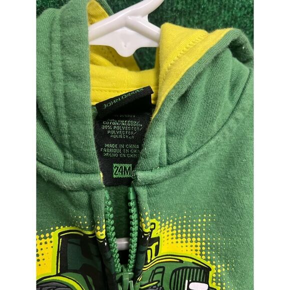 Youth John Deere Green & Yellow 24M Hoodie Sweatshirt Unisex - Picture 4 of 6